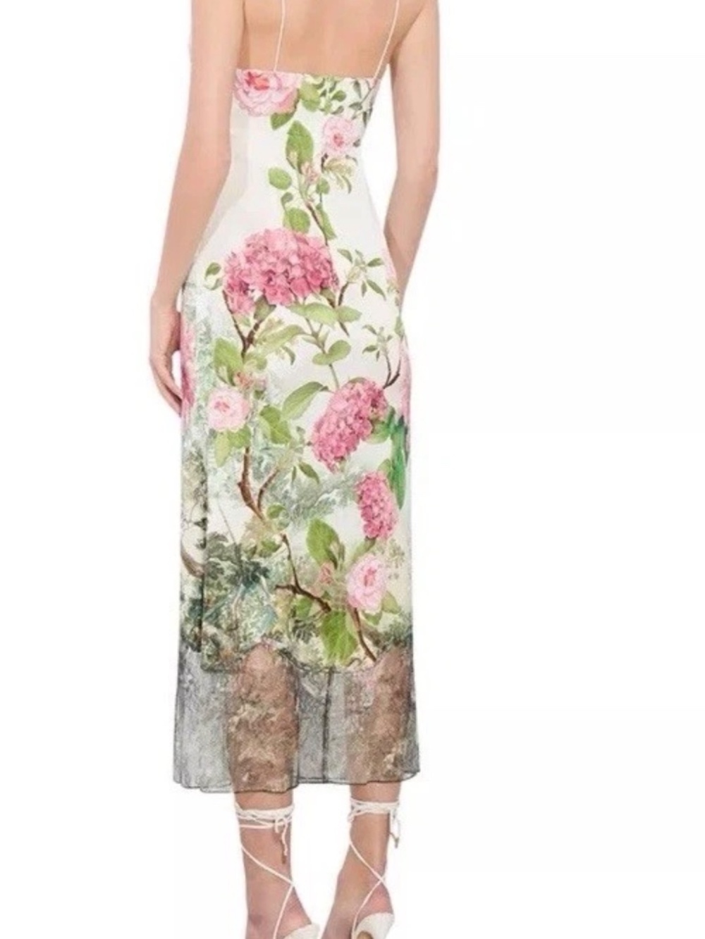 Alice & Olivia Floral Julietta Cutaway Lace MIDI Dress NWT MSRP $495 Sz 6 - Picture 2 of 16